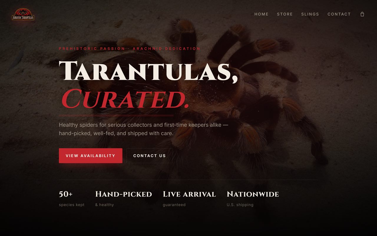 Jurassic Tarantulas website